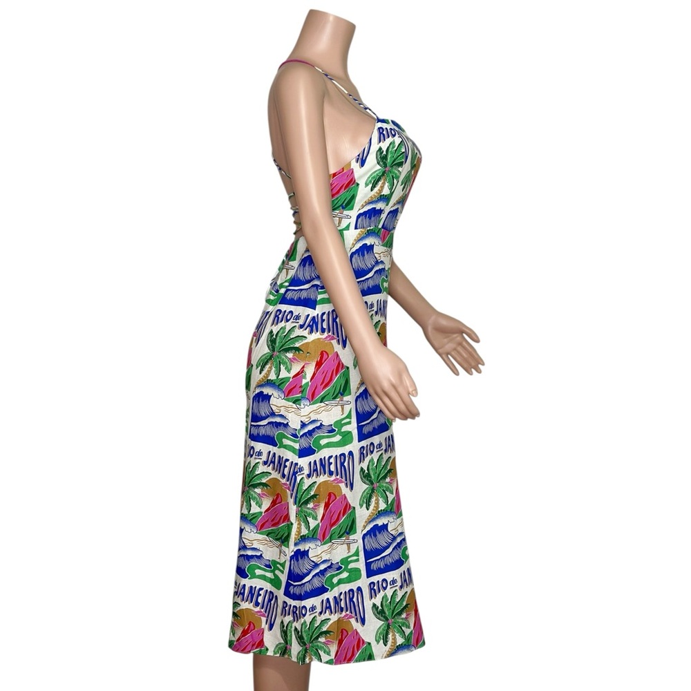 FARM RIO Carioca Posters Midi Dress, Off-White, XS - Picture 8 of 11